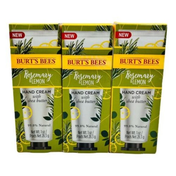 3x Burt's Bees Hand Cream with Shea Butter Rosemary & Lemon 1 oz